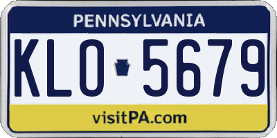 PA license plate KLO5679