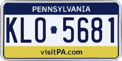 PA license plate KLO5681