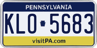 PA license plate KLO5683