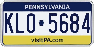 PA license plate KLO5684