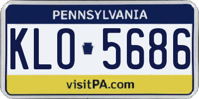 PA license plate KLO5686