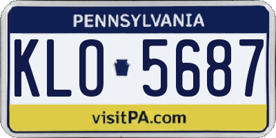 PA license plate KLO5687