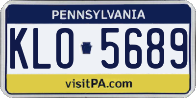 PA license plate KLO5689