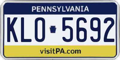 PA license plate KLO5692