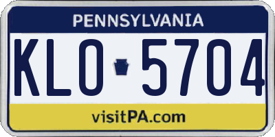 PA license plate KLO5704