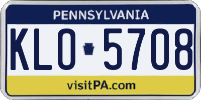 PA license plate KLO5708