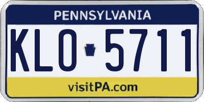 PA license plate KLO5711