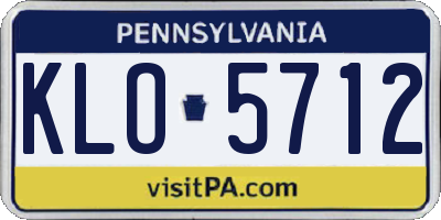 PA license plate KLO5712