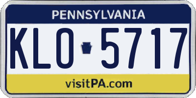 PA license plate KLO5717
