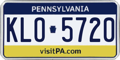 PA license plate KLO5720