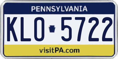PA license plate KLO5722