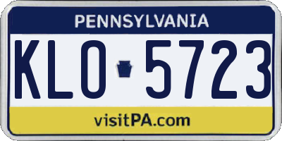 PA license plate KLO5723