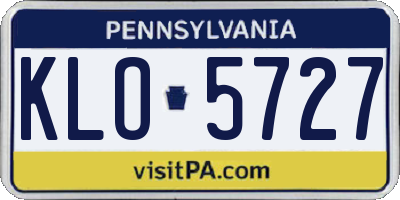 PA license plate KLO5727