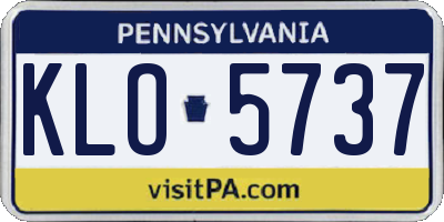 PA license plate KLO5737