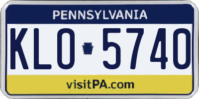 PA license plate KLO5740