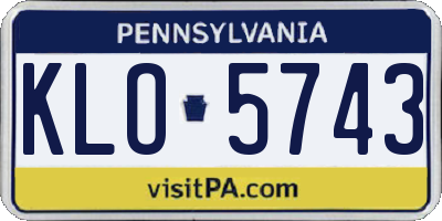 PA license plate KLO5743