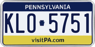 PA license plate KLO5751