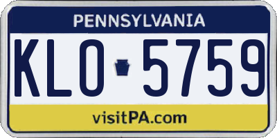 PA license plate KLO5759