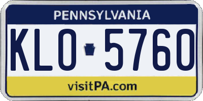 PA license plate KLO5760