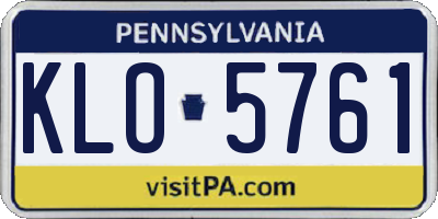 PA license plate KLO5761