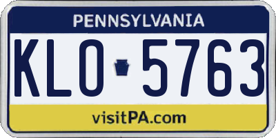 PA license plate KLO5763