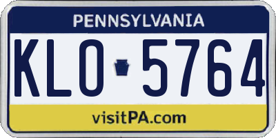 PA license plate KLO5764