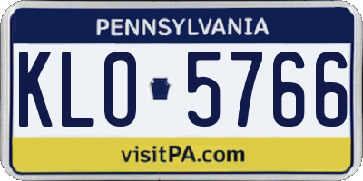 PA license plate KLO5766
