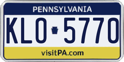 PA license plate KLO5770