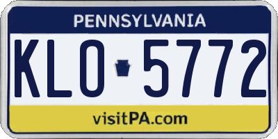 PA license plate KLO5772