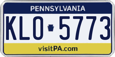 PA license plate KLO5773
