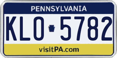 PA license plate KLO5782