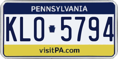 PA license plate KLO5794