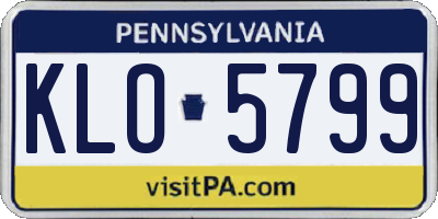 PA license plate KLO5799