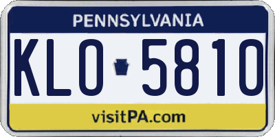 PA license plate KLO5810