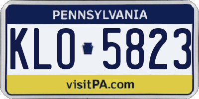 PA license plate KLO5823