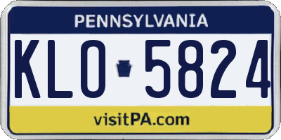 PA license plate KLO5824