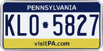 PA license plate KLO5827