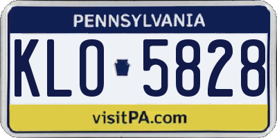 PA license plate KLO5828