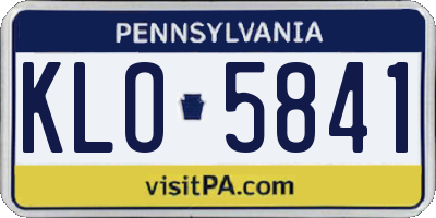 PA license plate KLO5841