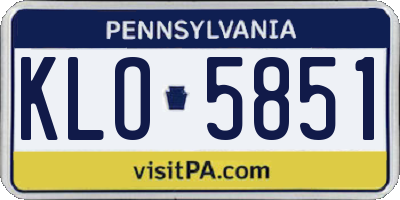 PA license plate KLO5851