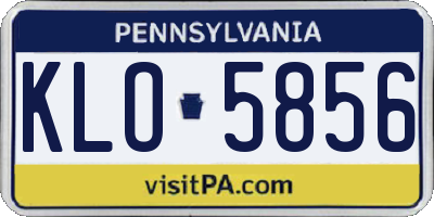 PA license plate KLO5856