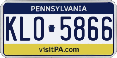 PA license plate KLO5866