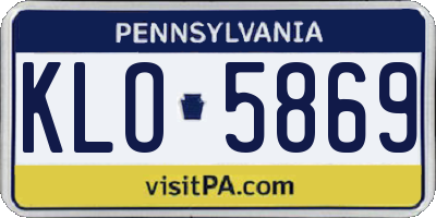 PA license plate KLO5869