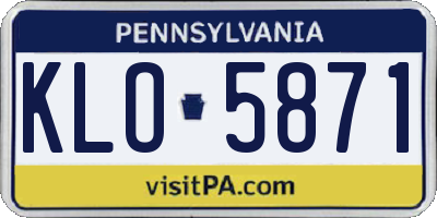 PA license plate KLO5871