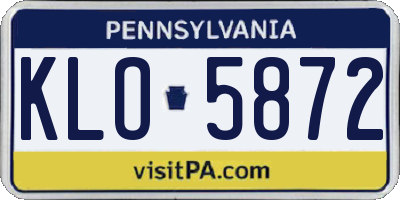 PA license plate KLO5872