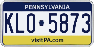 PA license plate KLO5873