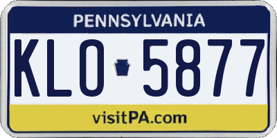PA license plate KLO5877