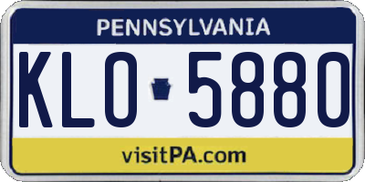 PA license plate KLO5880