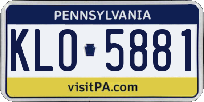 PA license plate KLO5881