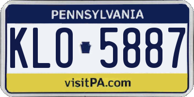 PA license plate KLO5887